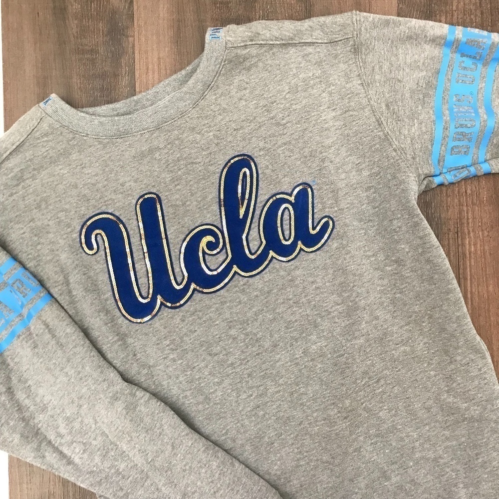 PINK UCLA Bruins Oversize Sweatshirt Sequin Logo - Picture 5 of 9